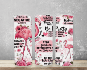 600ml Tumbler-Flamingo Motivation