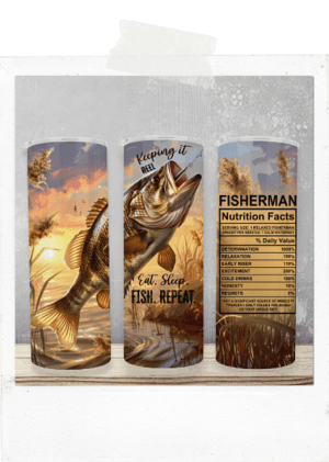 600ml Tumbler-Fishing-Eat Sleep Fish Repeat