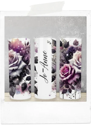 Watercolor pink roses 20oz skinny tumbler
