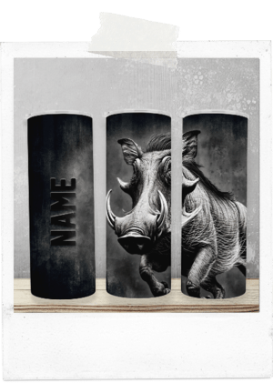 600ml Tumbler -Dark Grunge Warthog-Custom Name
