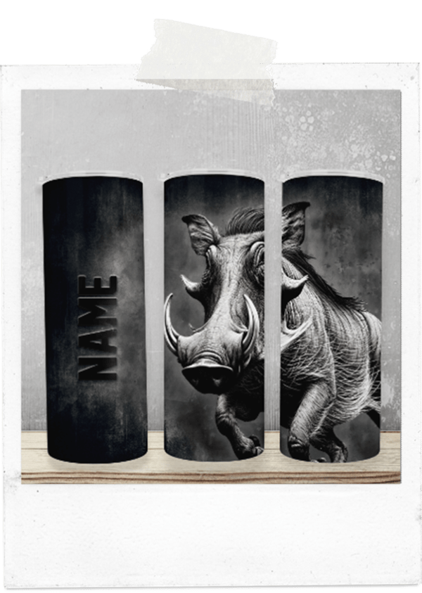 600ml Tumbler -Dark Grunge Warthog-Custom Name