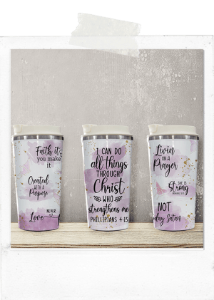 Latte Tumbler-Bible Verses-Purple