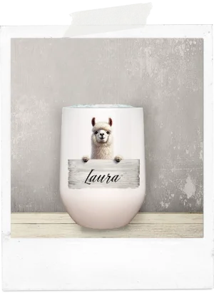 Wine Tumbler-Llama Sign-Custom Name