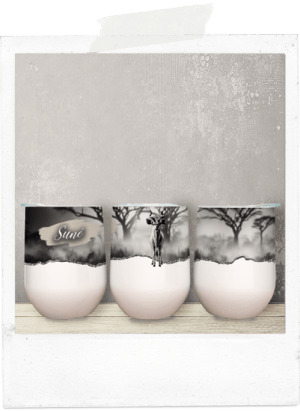 Personalized kudu african wine tumbler glass cup