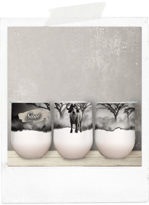 Personalized buffalo african wine tumbler glass cup
