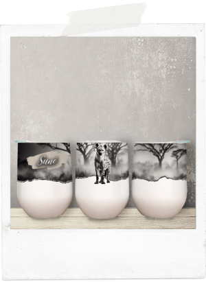 Personalized hyena african wine tumbler glass cup