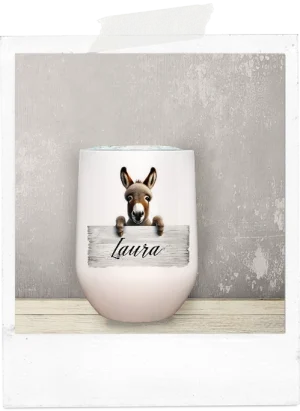 Wine Tumbler-Donkey Sign-Custom Name