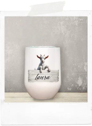 Wine Tumbler-Goat Sign-Custom Name
