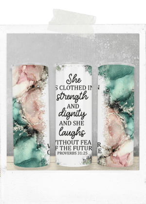 600ml Tumbler-Marble-Clothed In Strength