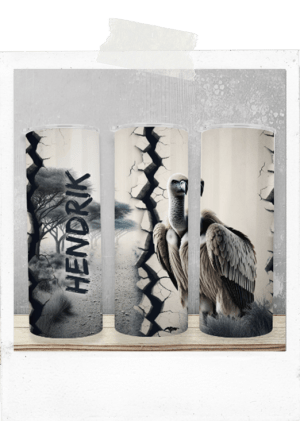 Personalized man vulture african 20oz skinny tumbler glass cup