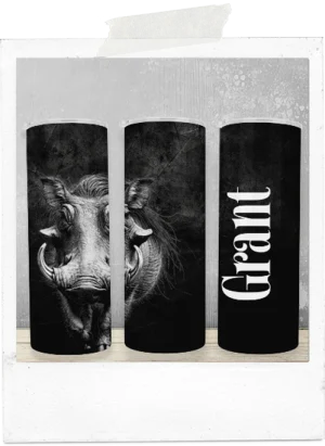 600ml Tumbler-Dark Grunge-Warthog-Custom Name