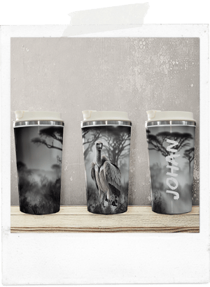 Personalized vulture african latte coffee tumbler glass cup