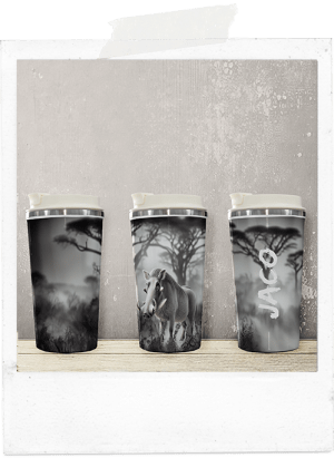 Personalized warthog african latte coffee tumbler glass cup