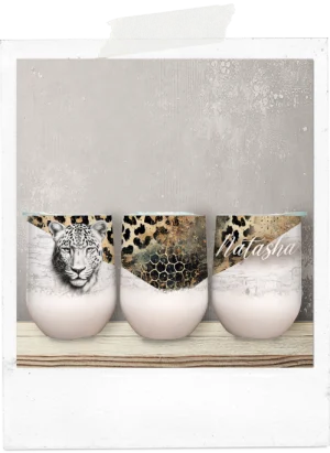 Wine Tumbler-Leopard Print-Leopard-Custom Name