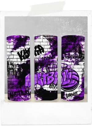 600ml Tumbler-Any Colour-Graffiti Netball-Custom Name