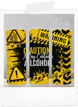 600ml Tumbler-Funny-May Contain Alcohol-Yellow