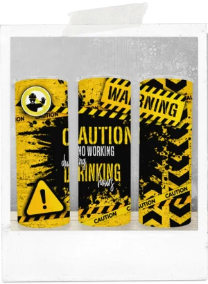 600ml Tumbler-Funny-No Working During Drinking Hours-Yellow