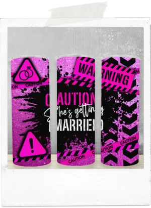 600ml Tumbler-Funny-Getting Married-Pink Glitter