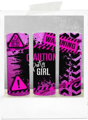 600ml Tumbler-Funny-Party Girl-Pink Glitter