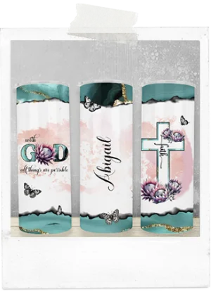 600ml Tumbler-With God and Faith