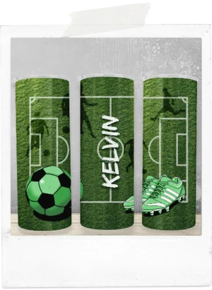 600ml Tumbler-Sports-Grass-Soccer (Custom Name)