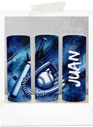 600ml Tumbler-Blue-Baseball-Custom Name