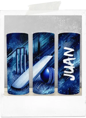 600ml Tumbler-Blue-Cricket-Custom Name