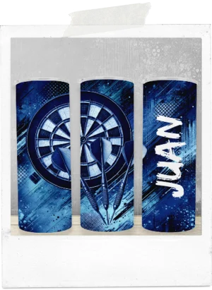 600ml Tumbler-Blue-Darts-Custom Name