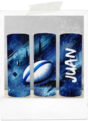 600ml Tumbler-Blue-Rugby-Custom Name