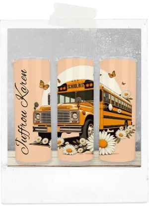 600ml Tumbler-Bus Driver-With Daisies