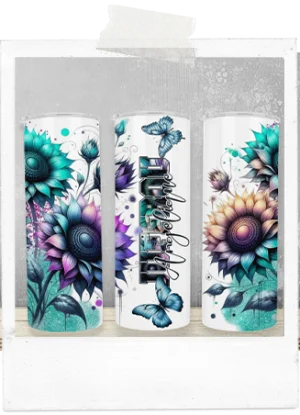 600ml Tumbler-Multicolour Sunflowers-Teacher