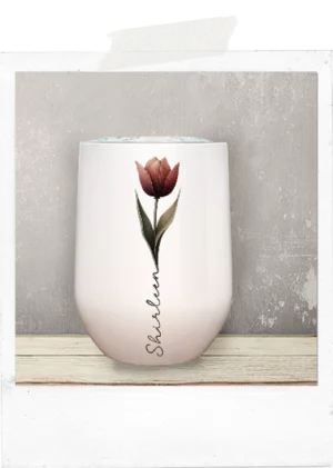 Wine Tumbler-Tulip-One Sided Print-With Name