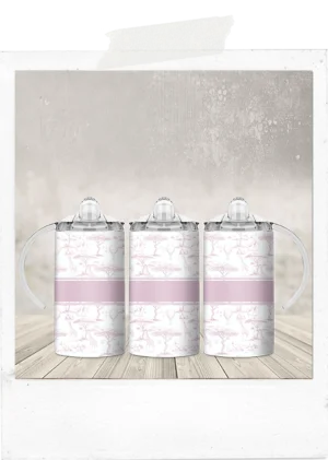 Sippy Tumbler-Pink Giraffe Toile de Jouy-Add a Custom Name