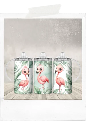 Sippy Tumbler-Flamingoes-Add a Custom Name