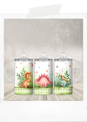 Sippy Tumbler-Cute Dinosaurs-Add a Custom Name