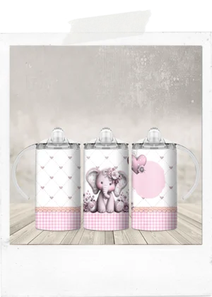 Sippy Tumbler-Pink Elephant-Add a Custom Name