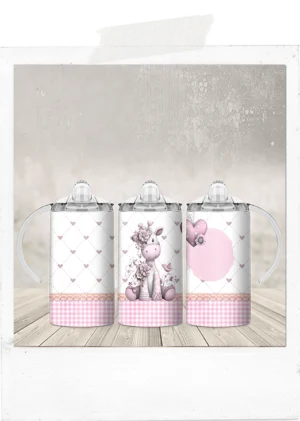Sippy Tumbler-Pink Giraffe-Add a Custom Name