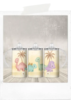 Sippy Tumbler-Retro Dino-Add a Custom Name